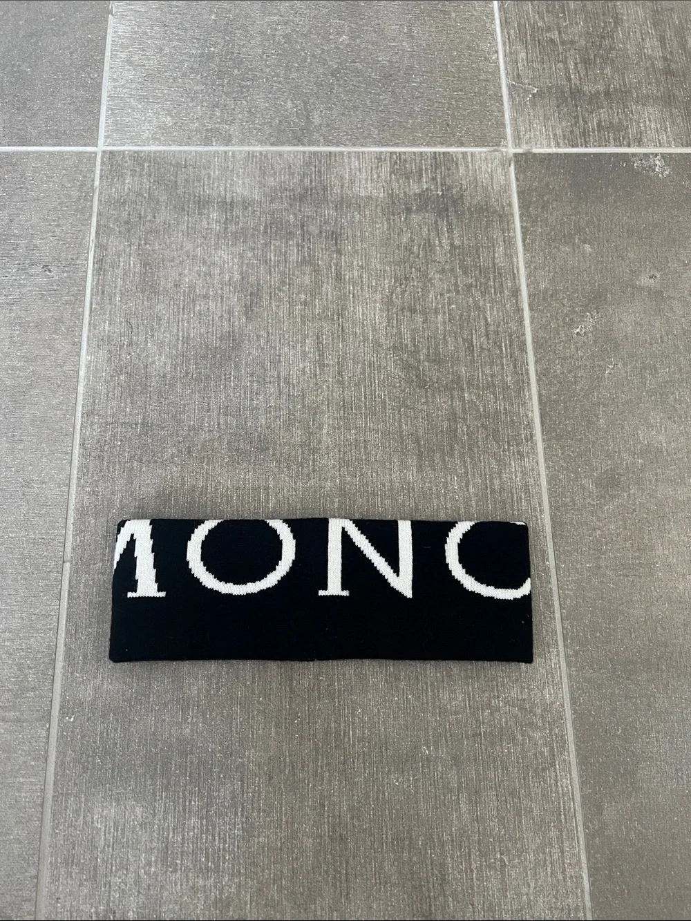 Moncler Black and White Logo Knit Headband